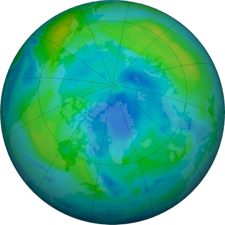 Arctic ozone map for 27 September 2019